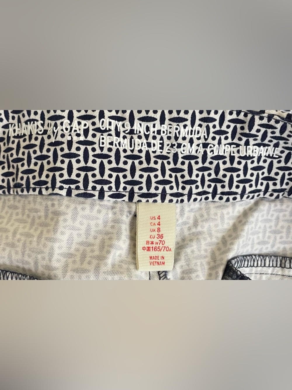 Gap New City Navy Blue and White Bermuda Shorts - Picture 3 of 5